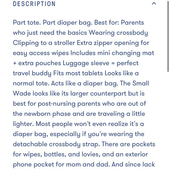 Dagne Dover Wade Navy Diaper Tote Bag with Shoulder Strap - Picture 7 of 7